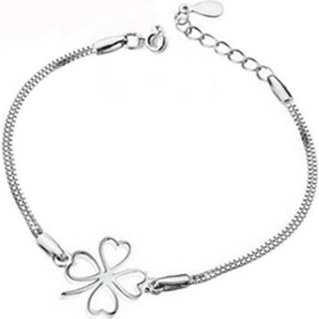 925 Sterling Silver Bracelet Four Leaf Clover Bracelet for Woman