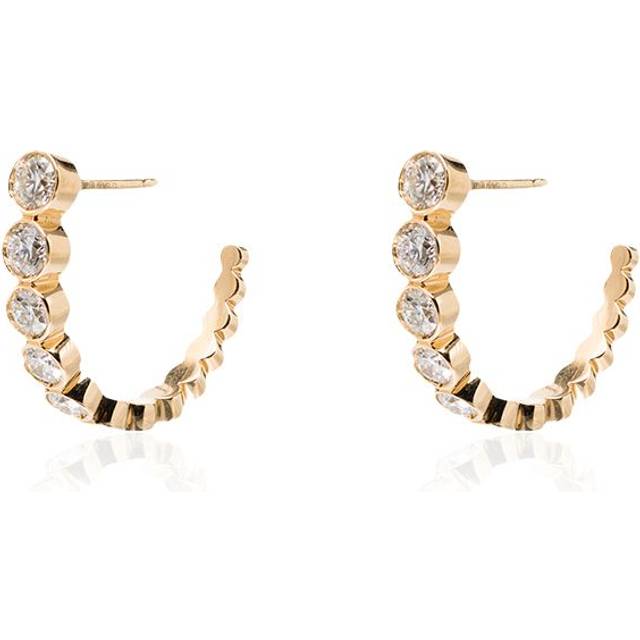 Sophie Bille Brahe - 18kt yellow gold half-hoop diamond earrings - women - 18kt Yellow Gold/Diamond - One Size