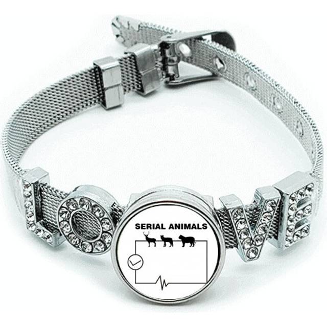 Circuit Animal Deer Wolf Tiger Bracelet Wristband Crystal Love Adjustable Bangle