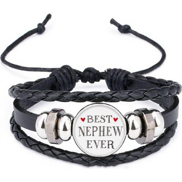 best nephew ever quote relatives bracelet braided leather woven  wristband