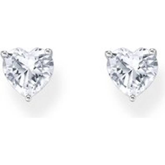 Thomas Sabo H2306-051-14 Silberner Ohrstecker mit weißem Stein in Herzform 7,0 mm Damen