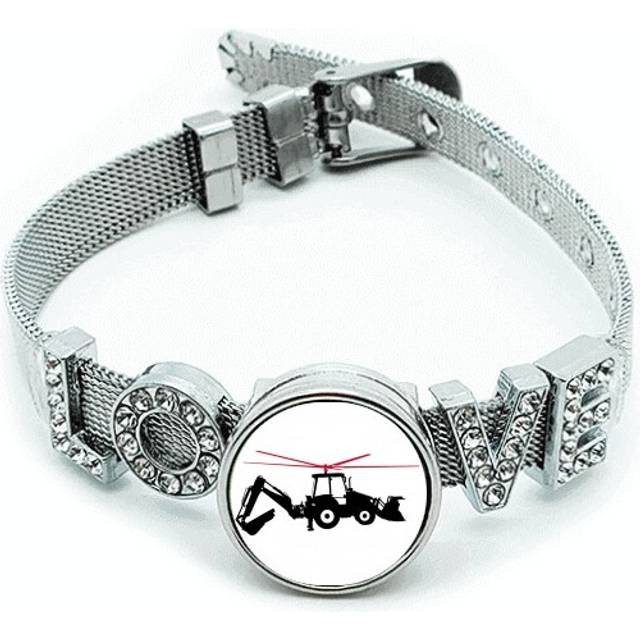 Helicopter Forklift Excavator Bracelet Wristband Crystal Love Adjustable Bangle