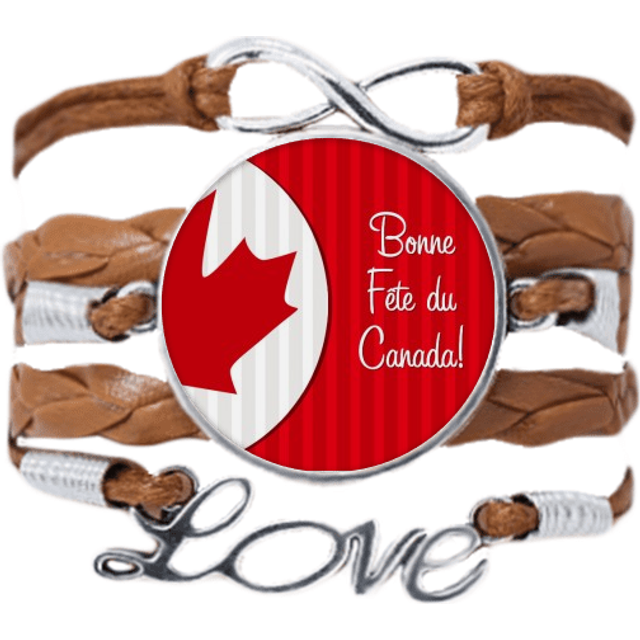 canada maple and good luck to canada bracelet love chain ornament wristband