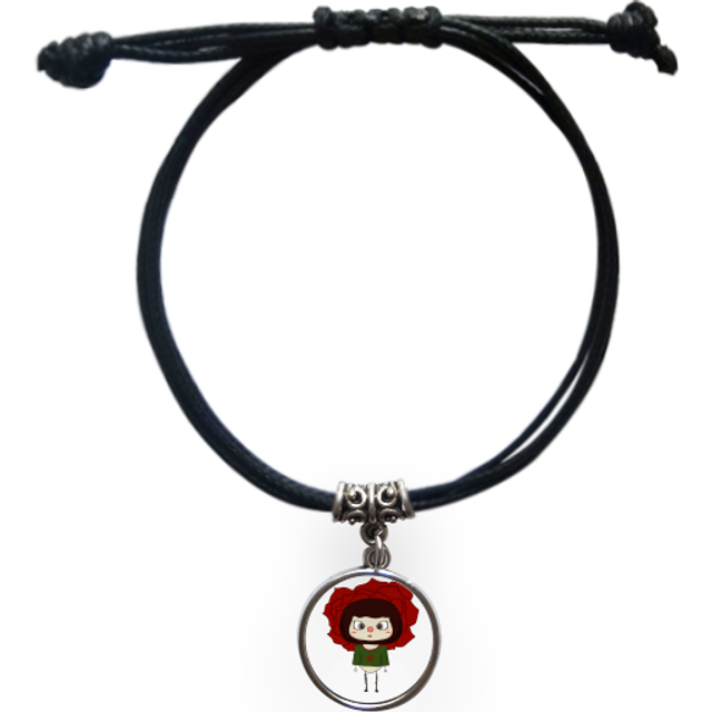 rose love red romance leave beauty uu bracelet leather  wristband black jewelry