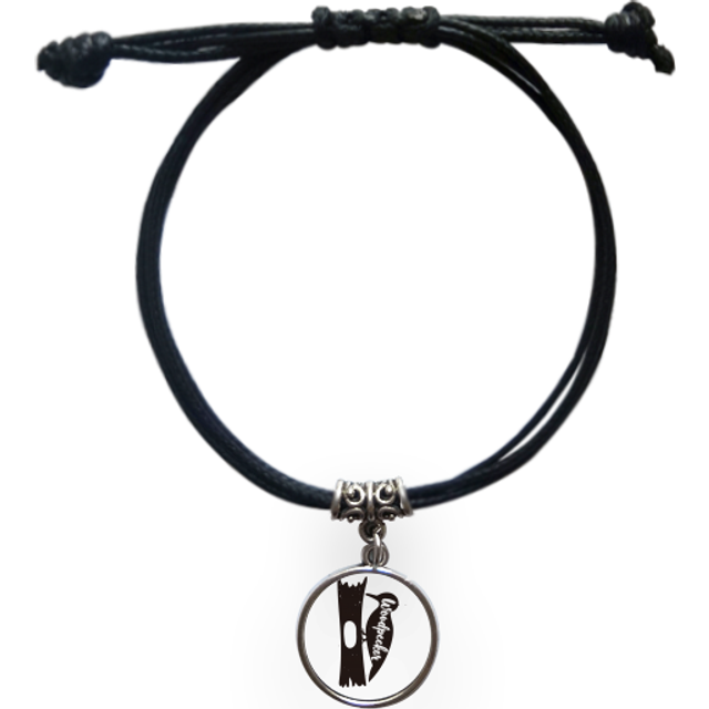 woodpecker black and white animal bracelet leather  wristband black jewelry
