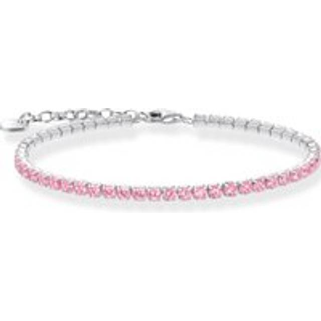 Thomas Sabo A2167-051-9-L19V Tennisarmband mit pinkfarbenen Steinen 16-19 cm