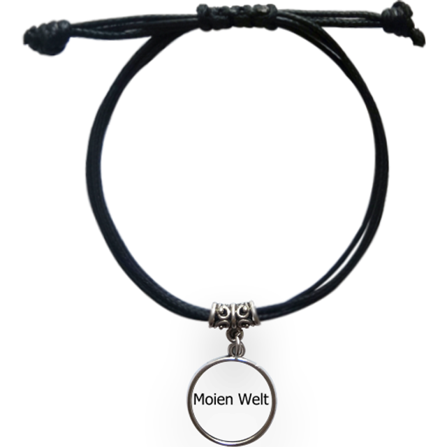 hello world luxembourg bracelet leather  wristband black jewelry