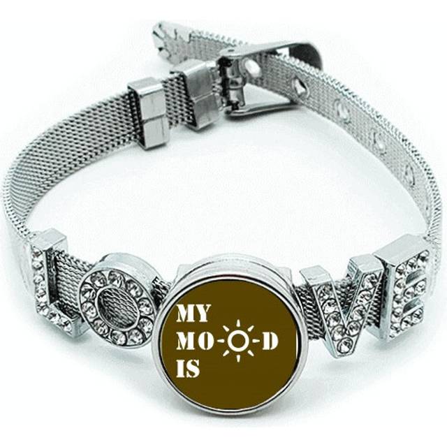 Happy Mood Good Weather Art Deco Fashion Bracelet Wristband Crystal Love Adjustable Bangle