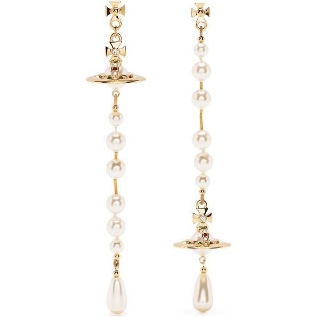 Vivienne Westwood - faux-pearl drop earrings - women - Brass - One Size - Gold