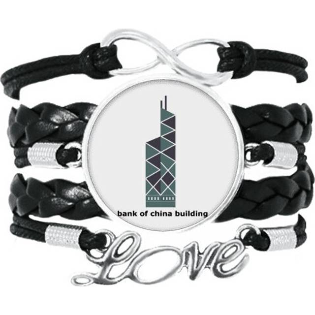 hong kong bank of china art deco  fashion bracelet love accessory twisted leather knitting  wristband
