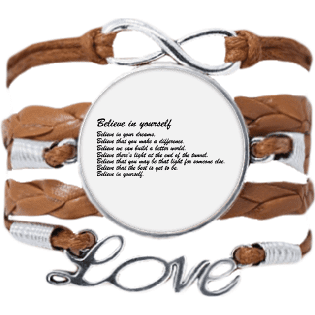 famous poetry quote believe in yourself bracelet love chain  ornament wristband