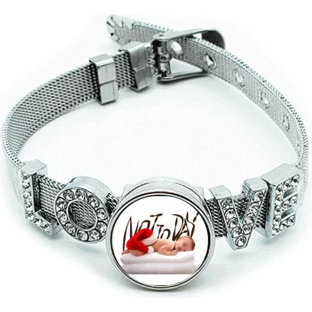 Baby Bed Cap Refused Art Deco Fashion Bracelet Wristband Crystal Love Adjustable Bangle