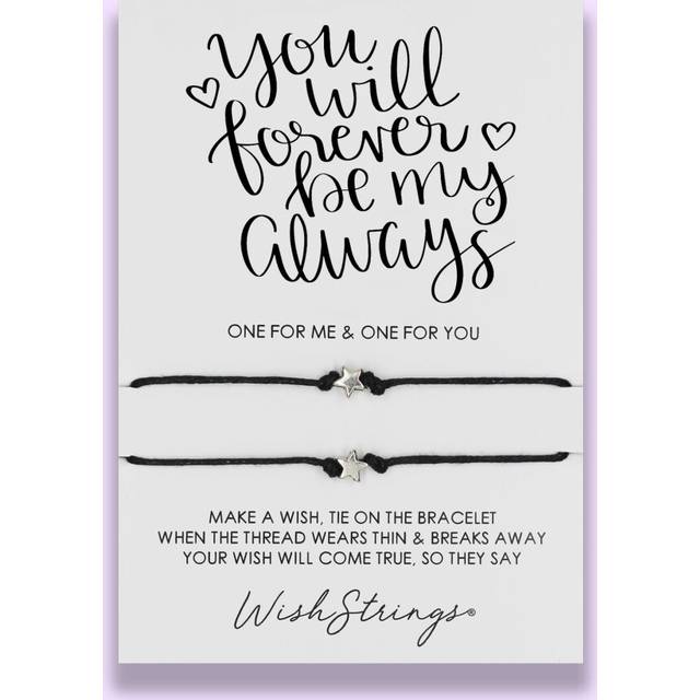 Forever Be My Always Wish String Bracelet Duo With Charms Sentimental Gift