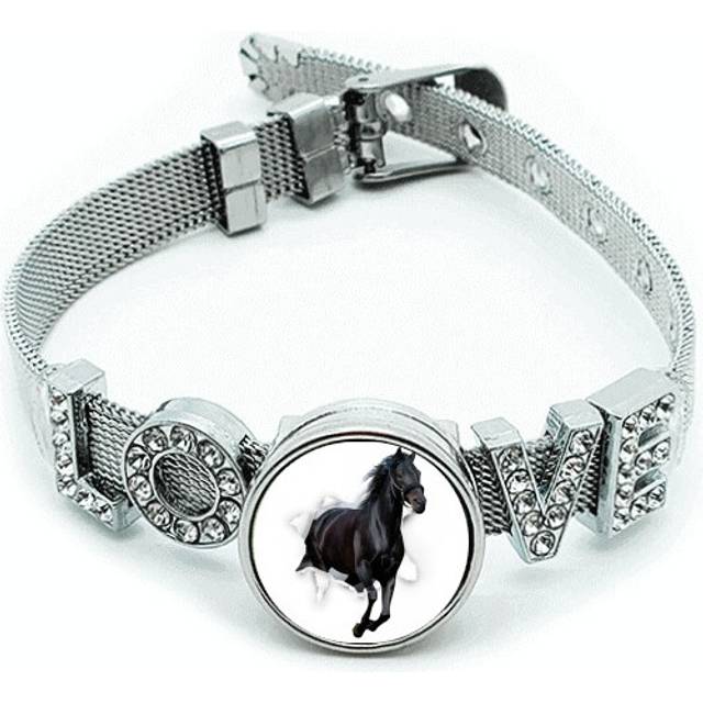 Animal Paper Break Shocks Horses Bracelet Wristband Crystal Love Adjustable Bangle