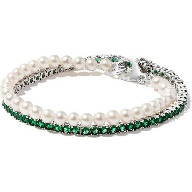 Hatton Labs - silver pearl and crystal bracelets (set of two) - men - Silver - 8
