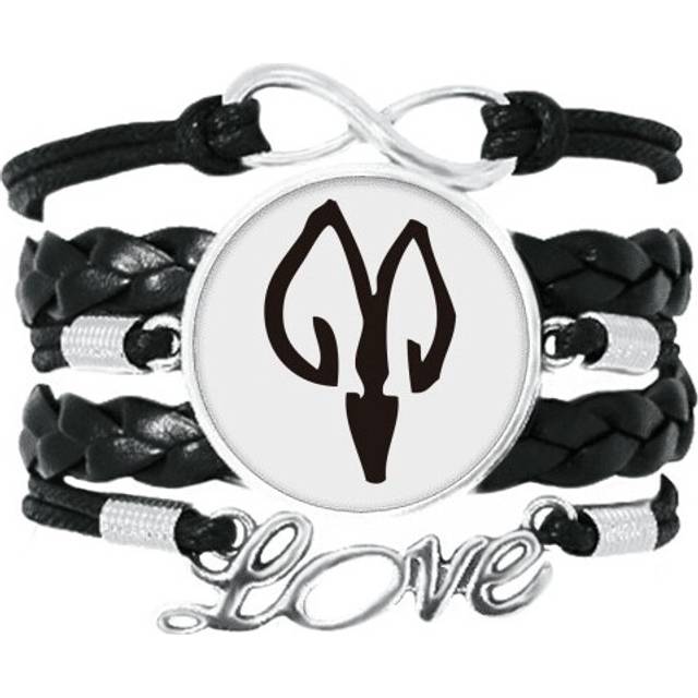 bs inscriptions chinese zodiac sheep bracelet love accessory twisted leather knitting  wristband