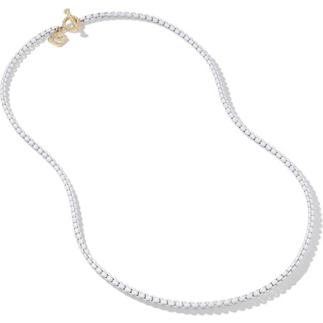 David Yurman - 14kt yellow gold and stainless steel DY Bel Aire Box Chain necklace (2.7mm) - women - Yellow Gold - One Size - White