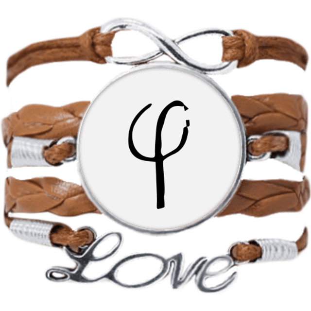 greek alphabet phi  black  bracelet love chain  ornament wristband