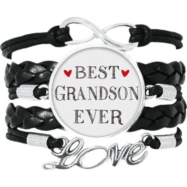 best grandson ever quote relatives bracelet love accessory twisted leather knitting wristband