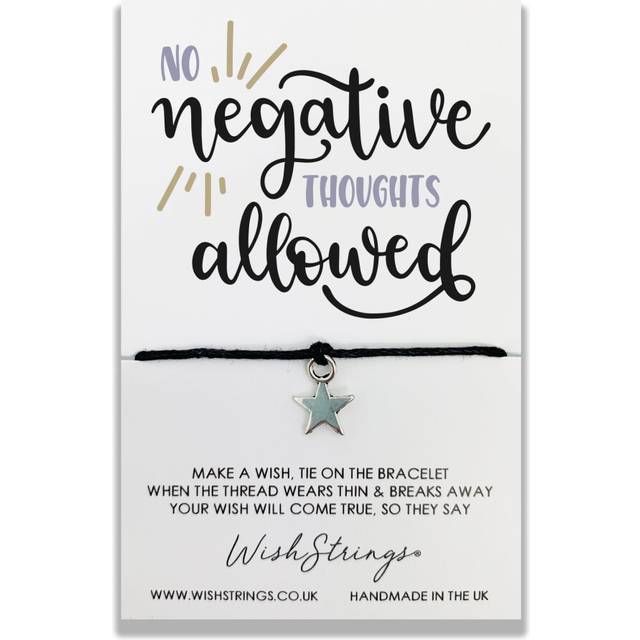 No negative thoughts wish string bracelet with lucky charm sentimental gift