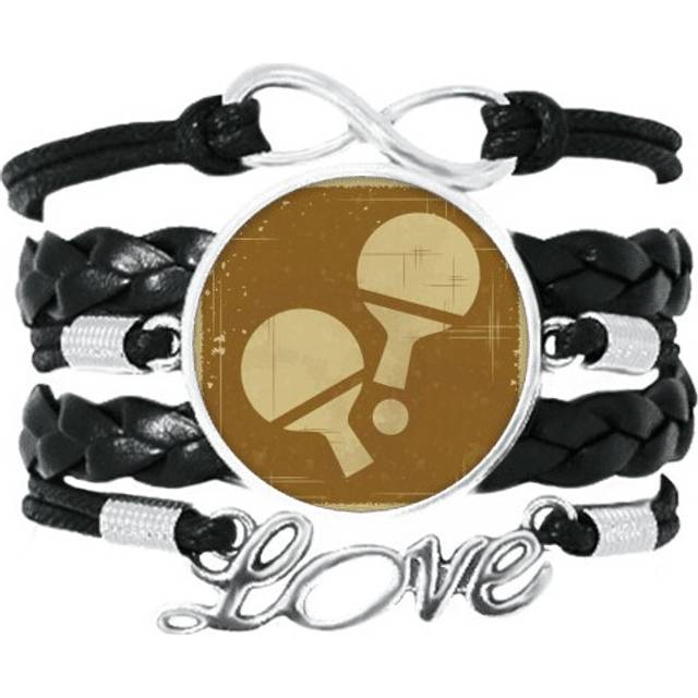 table tennis sport illustration pattern bracelet love accessory twisted leather knitting wristband