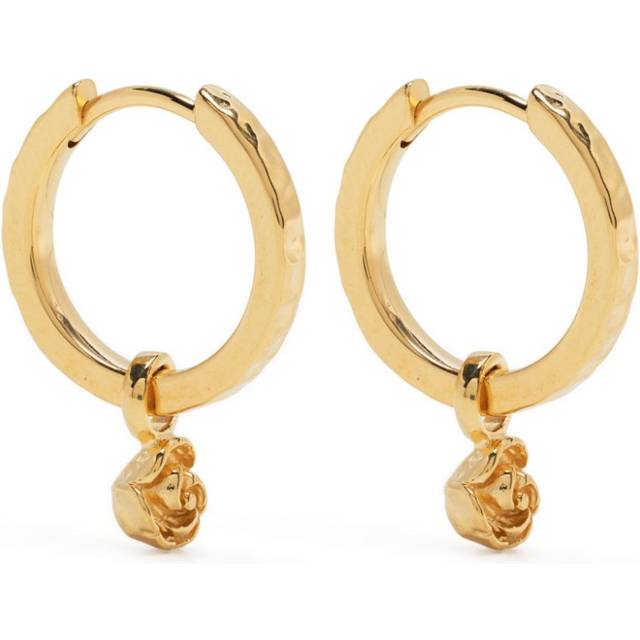 DOWER AND HALL - Wild Rose huggie hoop earring - women - Sterling Silver - One Size - Gold