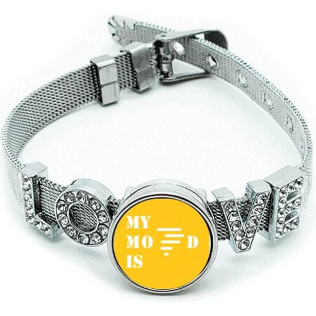 Bad Mood Windy Weather Art Deco Fashion Bracelet Wristband Crystal Love Adjustable Bangle
