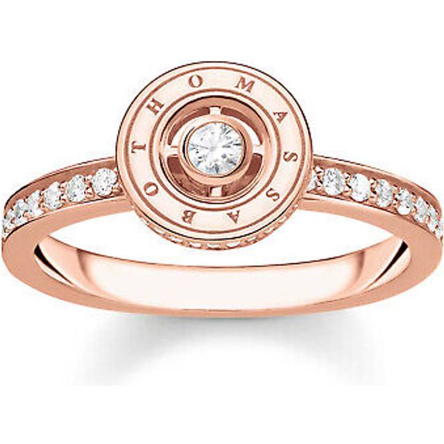 Thomas Sabo Ring circle with white stones pav&#xE9; rose gold plated white TR2255-416-14-56 - ros&#xE9; gold-coloured/white