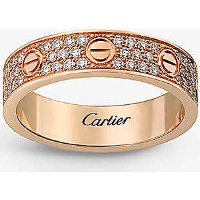 Cartier Womens Rose Gold Love 18ct Rose-gold and 88 Brilliant-cut Diamond Ring 56mm - ROSE GOLD