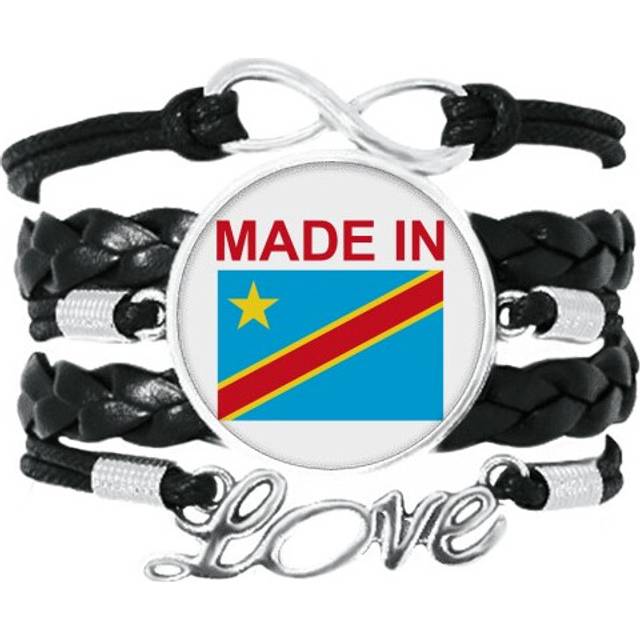 congo country love bracelet love accessory twisted leather knitting  wristband