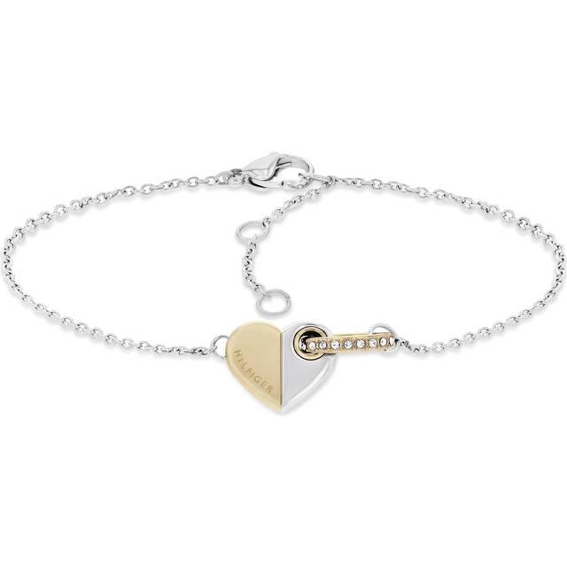 Tommy Hilfiger Ladies' Two-Tone Gold & Silver Tone Heart Bracelet
