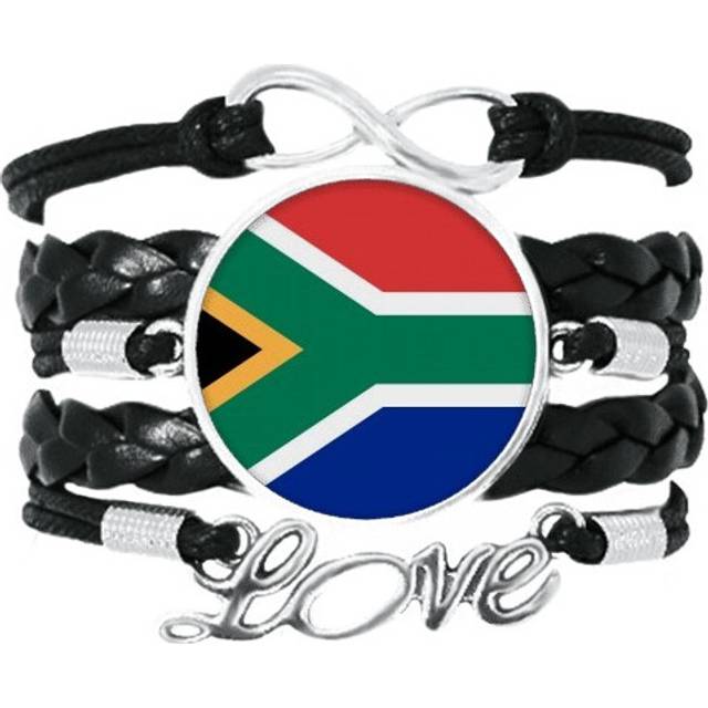 south africa national flag africa country bracelet love accessory twisted leather knitting  wristband