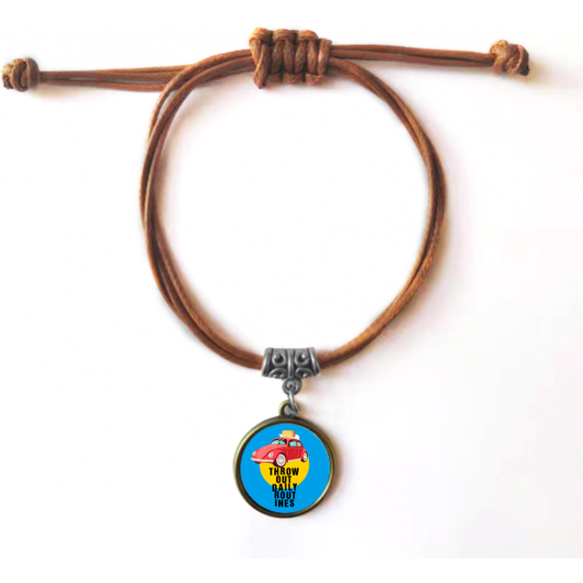 brazilian carnival routine passion bracelet leather hide  wristband brown jewelry