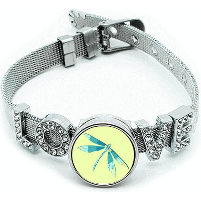 Graffiti Dragonfly Specimens Bracelet Wristband Crystal Love Adjustable Bangle