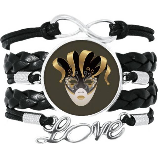 en head happy carnival of venice bracelet love accessory twisted leather knitting  wristband
