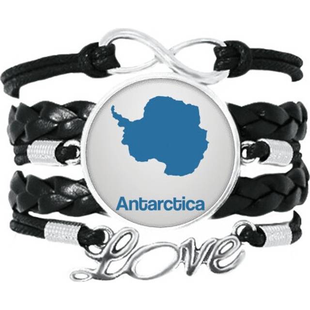 blue antarctica illustration map pattern bracelet love accessory twisted leather knitting  wristband