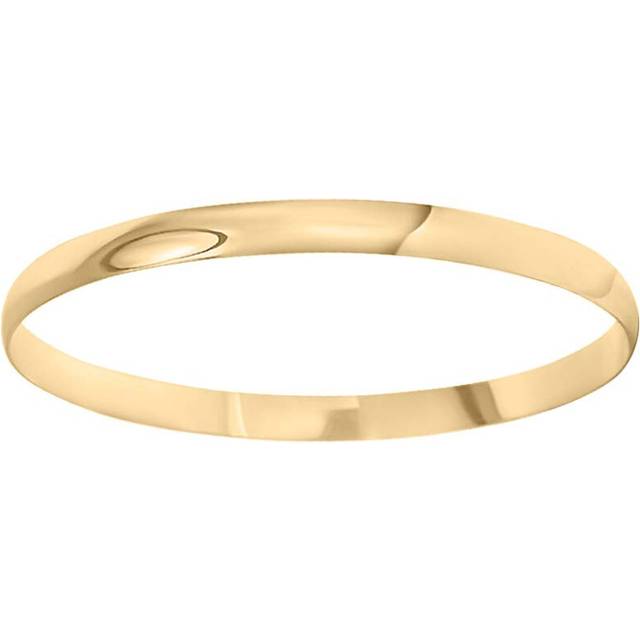 Jewelco London Ladies Solid 9ct Yellow Gold D-Shape 6mm Bangle Bracelet - JBG063