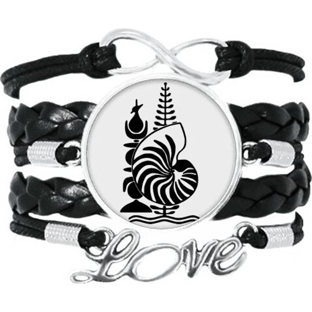 new caledonia national emblem bracelet love accessory twisted leather knitting  wristband