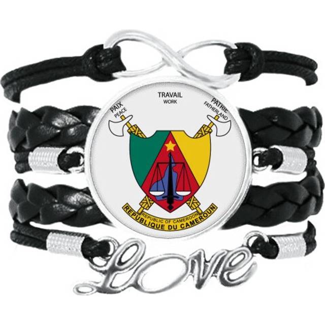 yaounde cameroon national emblem bracelet love accessory twisted leather knitting  wristband