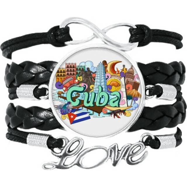 guantanamo trinidad cuba graffiti bracelet love accessory twisted leather knitting  wristband