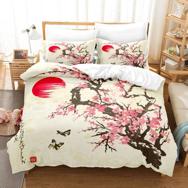 (Style 05, Double(200X200CM/3PCS)) Ink painting Kid Bedding Single Double Duvet Cover