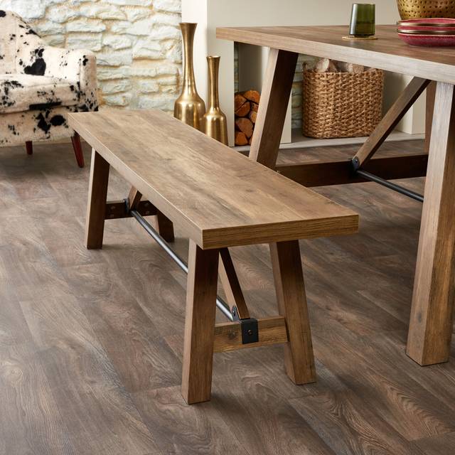 Fulton Trestle 3 Seater Dining Bench - Pine