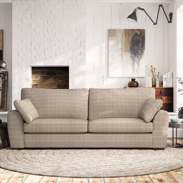 Madison 4 Seater Sofa - Check Natural