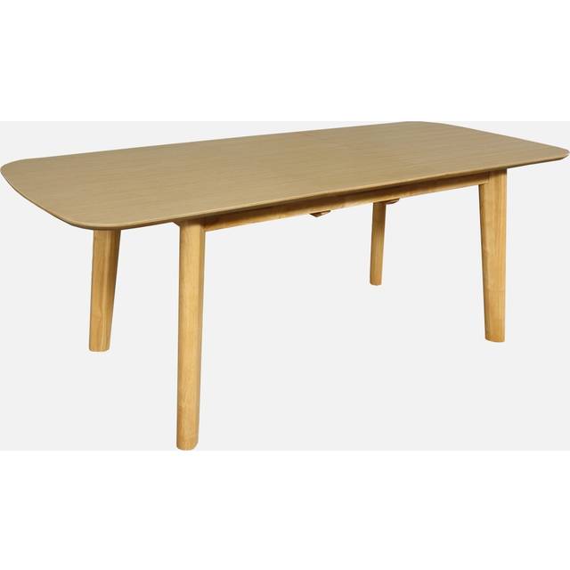Sweeek - 4-6 seater extendable rectangular dining table, oak and metal veneer, Holy, Natural, 210x90x76 cm
