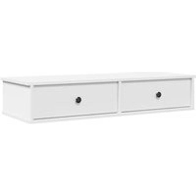 vidaXL Wall Shelf with Drawers White 100x37.5x19 cm Engineered Wood