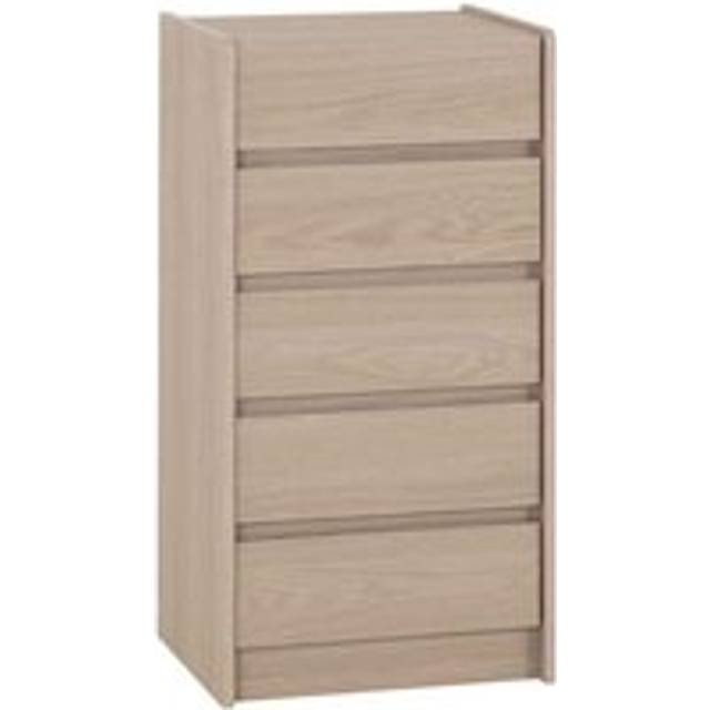Seconique Paris 5 Drawer Chest - Smoked Ash Effect, Multi