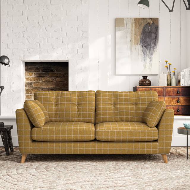 Peyton 3 Seater Sofa - Check Ochre