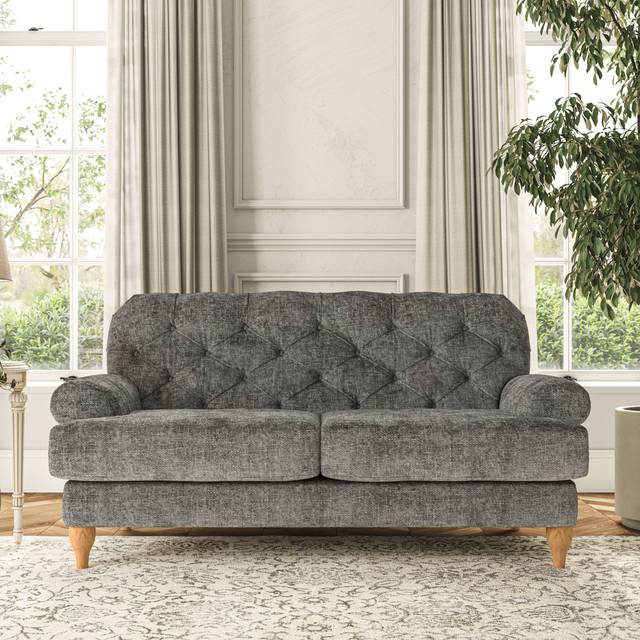 Canterbury Large 2 Seater Sofa - Chunky Chenille Charcoal