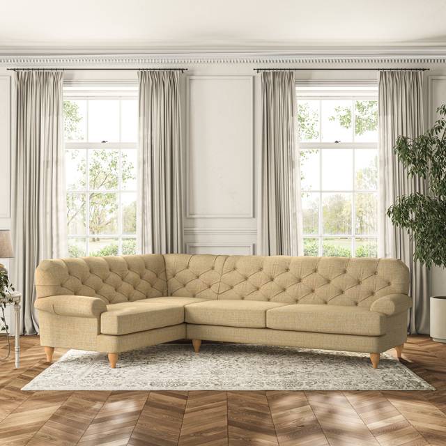 Canterbury 4 Seater Corner Sofa - Chunky Tonal Weave Ochre