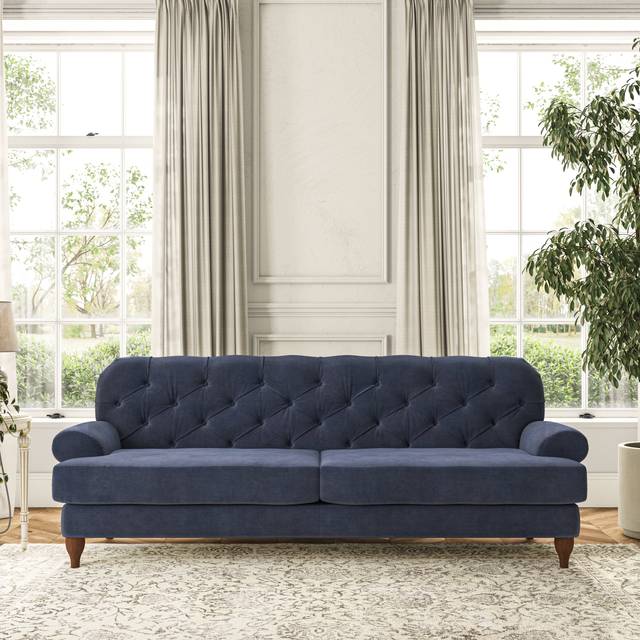 Canterbury 4 Seater Sofa - Aqua Clean Chenille Navy